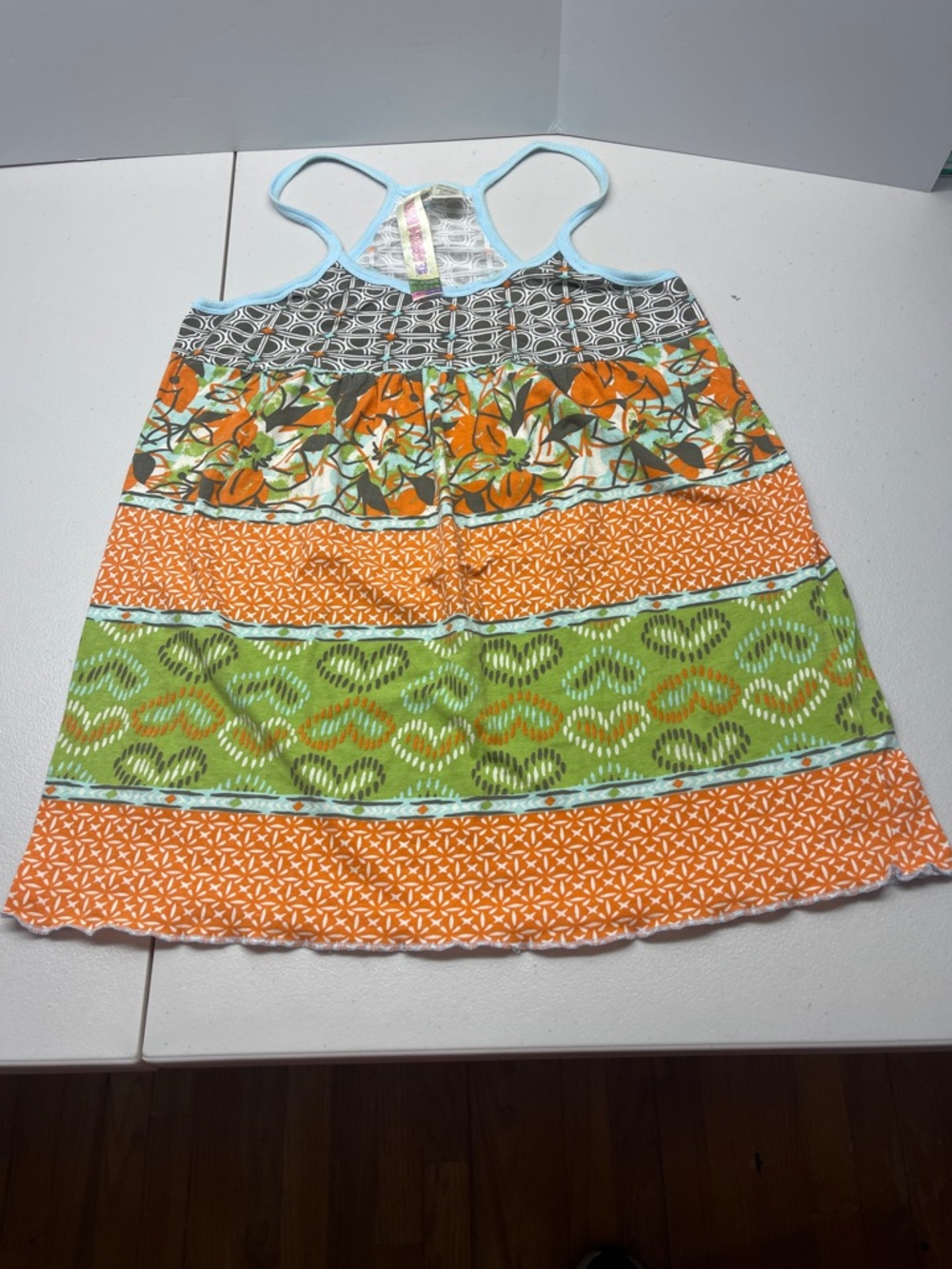 Fresh Brewed Y2K Patterned Tiered Tank Top